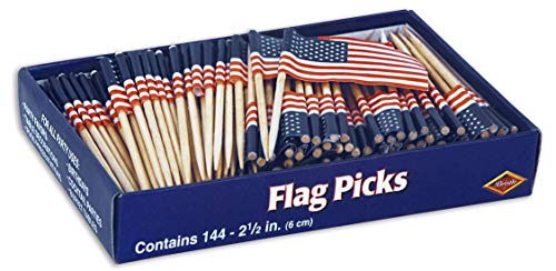 Beistle U S Flag Picks Counter Display (144/Box)