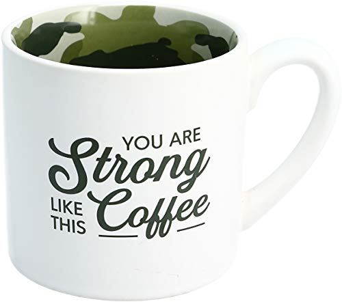 Pavilion - Strong- You Are Strong Like This Coffee- 15 Oz (Green Camouflage Coffee Tea Cup Mug