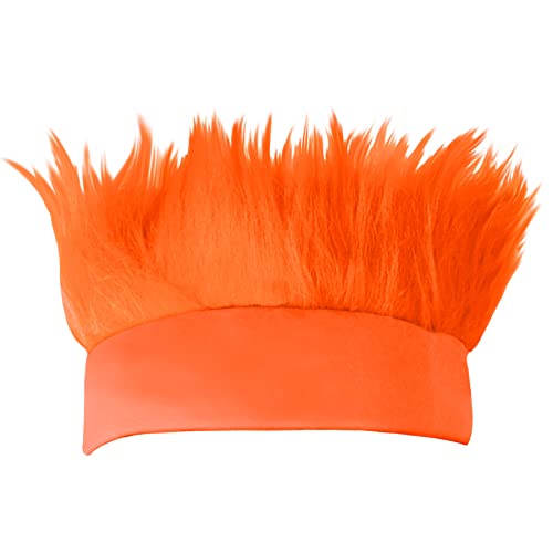 Beistle Orange Hairy Headband Hat For Graduation School Spirit Sports Events Tailgate Parties Halloween Costume Accessory