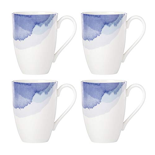 Lenox Indigo Watercolor Stripe 4-piece Mug Set, 3.45 LB, Blue