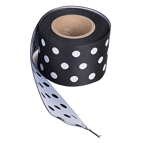 A&B Home T41917-AB 2" Black Polka Dot Ribbon