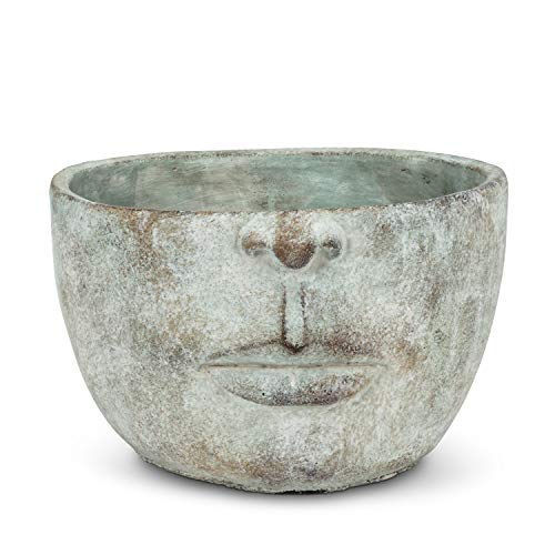 Abbott Collection  27-Visage-SM Half Face Planter, 9 inches D, Green