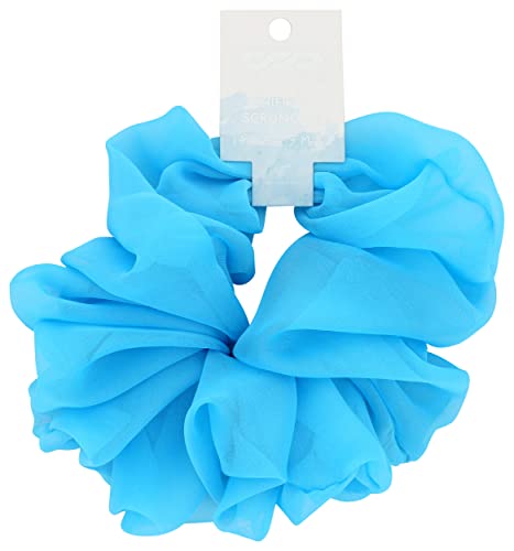 Banded Bright Blue Chiffon Scrunchie, 1 EA