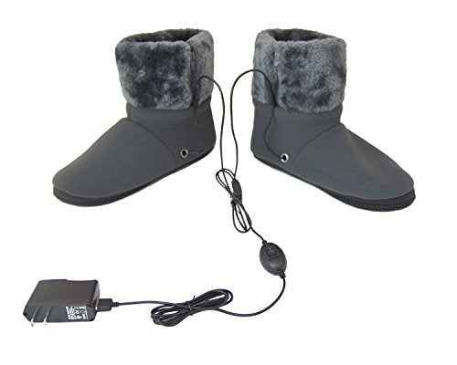 ObboMed MF-2305M Far Infrared Carbon Fiber Heated Foot Warmer/Boots/Slippers, USB 5V 10W ‚Äì Far Infrared Wavelength 8-15 Œºm (Health Range: 4-14 Œºm), Auto Off, Size M: (fits Foot up to 41)
