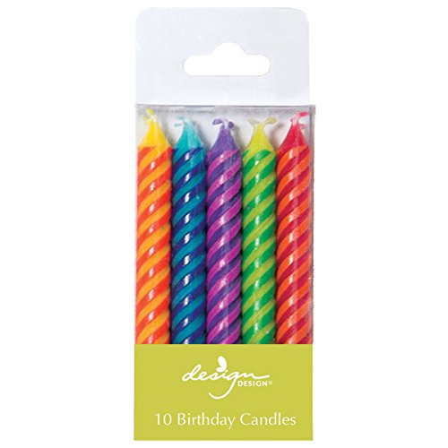 Design Design Color Twist Birthday Candles, 5/8 x 3 3/8", Multicolor