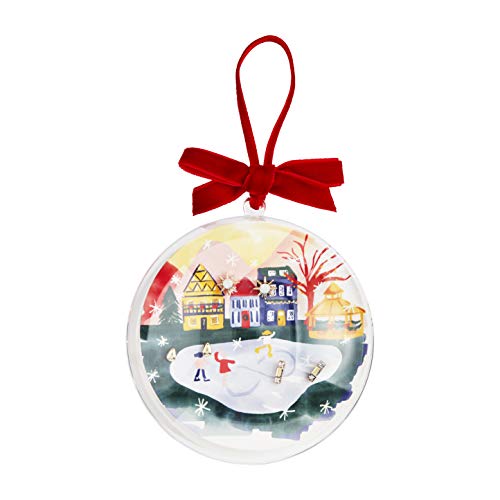 Mud Pie Christmas Skating Ornament And Earring Set, 3 1/2-inch Diameter