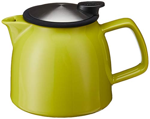 FORLIFE Bell Ceramic Teapot with Basket Infuser, 26-Ounce/770ml, Lime