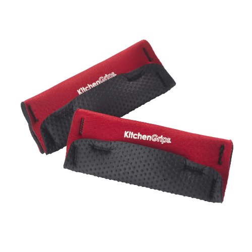 Browne & Co Kitchen Grips 2-Piece Loop Handle Holders, Black/Cherry