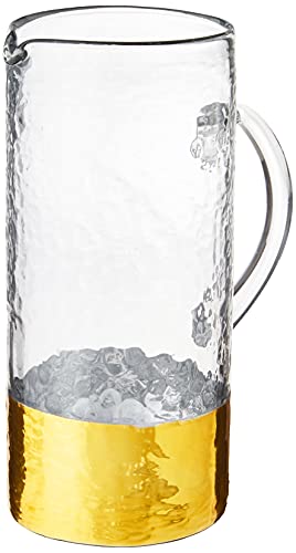 Mud Pie Gold Glass Pitcher , 51 oz,Gold