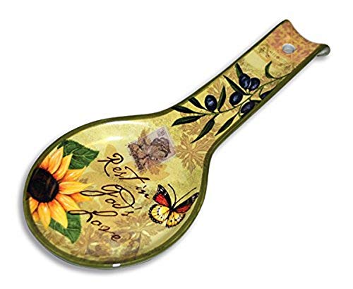 Divinity Boutique 23650 Bella Vita Ceramic Spoon Rest, Multicolor