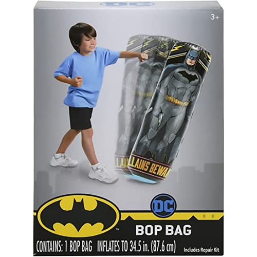 UPD What Kids Want Batman Punching Bag for Kids - Freestanding Inflatable Boxing Bag Indoor and Outdoor Kids Bop Bag Toy for Exercise and Play, Durable Heavy Duty Stress Relief Punch Bag - 34.5 Inch Tall