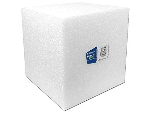 FloraCraft FLOB888WU Styrofoam Cube Bulk 8x8x8 White