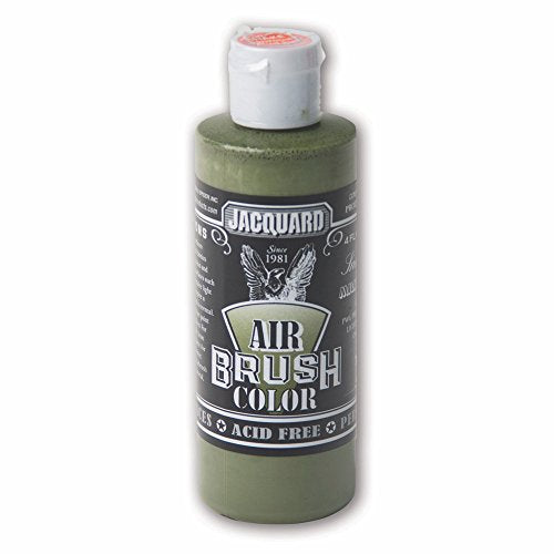 Sneaker Series Airbrush Color by Jacquard, Artist-Grade Fluid Acrylic Paint, Use on Multiple Surfaces, 4 Fluid Ounces, Military Green