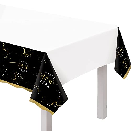 Amscan Hello NYE Plastic Table Cover - 54" x 102" | Multicolor | 1 Pc.