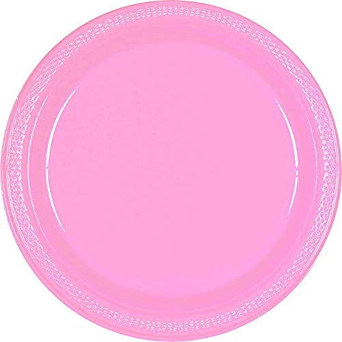 Amscan Round New Pink Luncheon Plastic Plates, 20 Ct. | Party Tableware