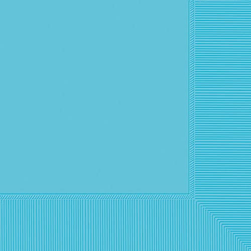 Amscan Supplies Caribbean Blue 2-Ply Dinner Napkins/Big Party Pack/ 40ct, 8 x 8
