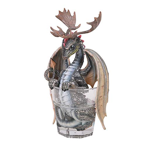Pacific Trading Giftware Liquor Vodka Winged Dragon in Cup Resin Figurine by Stanley Morrison