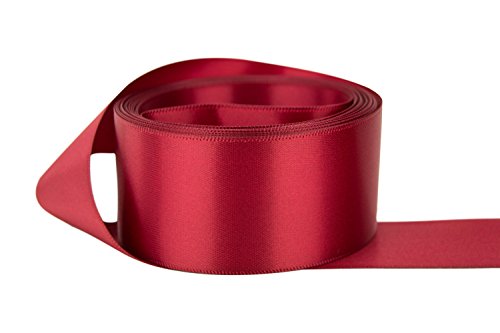 Ribbon Bazaar Double Faced Satin 1/8 inch Brick Red 50 Yards 100% Polyester Ribbon