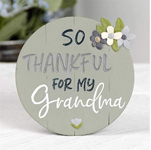 Blossom Bucket 201-12078 Thankful for My Grandma Plaque with Easel, 3.25-inch Diameter