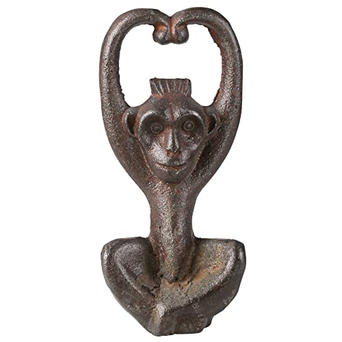 HomArt Monkey Bottle Opener, 5.75-inch Height, Cast Iron, Rust
