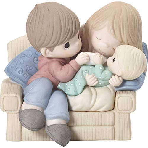 Precious Moments Couch with New 192019 Makes Love Stronger Couple with Baby Bisque Porcelain Figurine, Multi