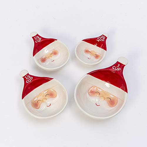 Gerson 2540490 Set of 4 Dolomite Santa Measuring Spoons, Large is 6.6-inch Height