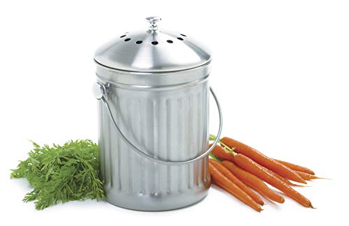 Norpro 1 Gallon Stainless Steel Compost Keeper, Silver