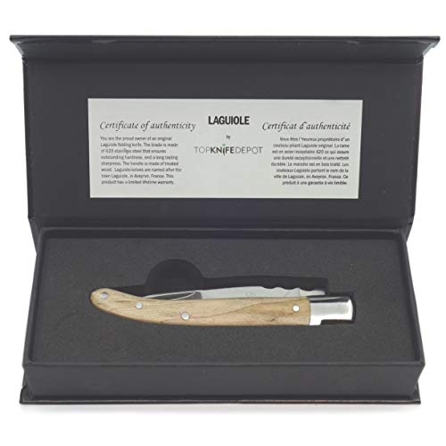 ArteNostro TopKnife Laguiole 4-1/2" Steak Folding Knife (Maple Wood Handle)