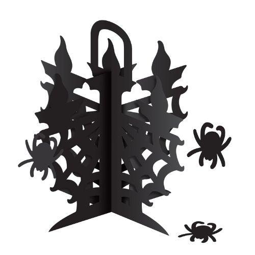 Beistle Spider Web Paper Candelabra Halloween Centerpiece, 1 Pc, Black