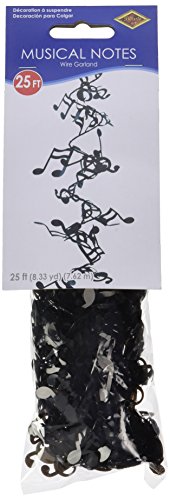 Beistle Black Musical Notes Garland (25 Ft) -1 Pc