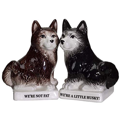 Pacific Trading Giftware were Not Fat Huskies Ceramic Salt and Pepper Shakers Set