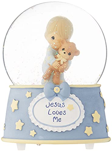 Precious Moments,  Jesus Loves Me, Resin/Glass Snow Globe, Boy, Musical, 132103