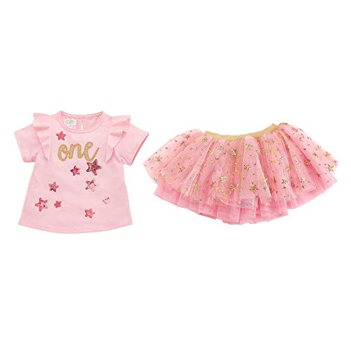 Mud Pie Kids One Birthday Skirt Set, Cotton