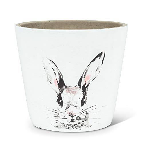 Abbott Collection  27-BENJAMIN-523-LG Lg Bunny Head Planter-6" H, Large, White/Grey