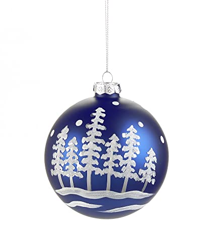 Giftcraft 682019 Christmas Glitter Pine Tree Ornament, 4 inch, Glass