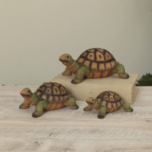 Gerson International Resin Turtles Figurine, Set of 3, 7.8 Inch Length