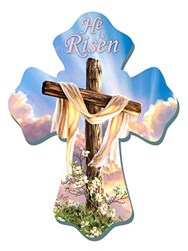 GELSINGER DBA Glow Decor Wall Cross-He is Risen (6" x 8")