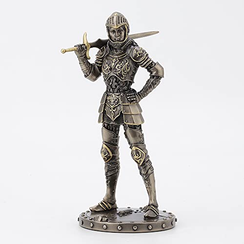 Veronese Design 9 1/2 Inch Tall Steampunk Female Knight in Armor Cold Cast Bronzed Resin Sculpture Fantasy Collectible