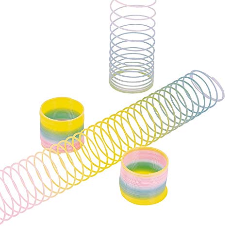 Fun Express Glow in The Dark Magic Springs - Set of 12 Rainbow Colored Toys - Value Toys and Party Favors