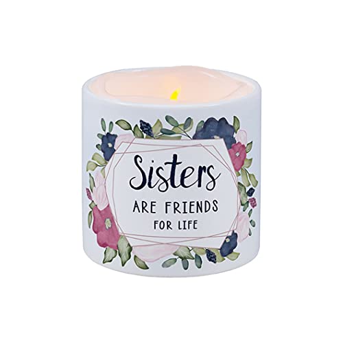 Carson 24190 Sisters LED Candle with Ceramic Holder, 3.5-inch Diameter