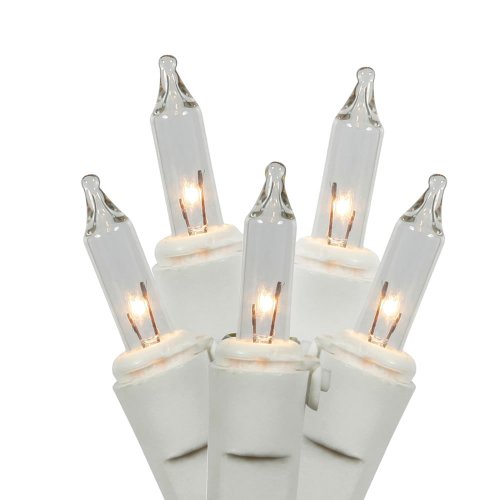 Vickerman W4W0751 50Lt Random Twinkle End Connecting Light Set with White Wire, 4" Spacing, 16&