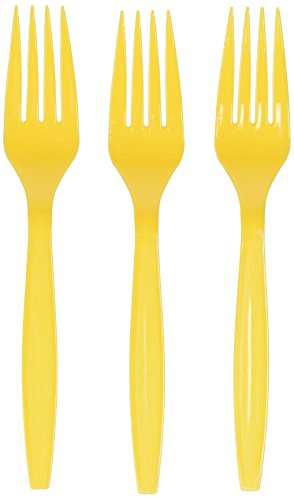 Amscan Big Party Pack Plastic Forks | Sunshine Yellow | 100 ct. | Party Supply