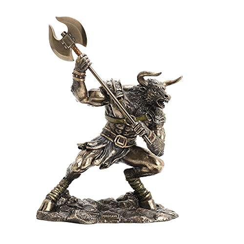 Unicorn Studio Veronese Design 13 3/4" Tall Minotaur The Creature from The Labyrinth Cold Cast Bronze Resin Sculpture Greek Roman Legend Figurine Collectibles
