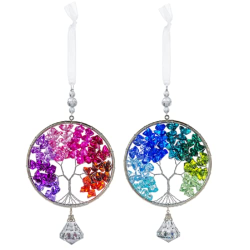 Ganz Tree of Life Pendant Ornaments, 12.75-inch Length, Acrylic and Iron, Set of 2