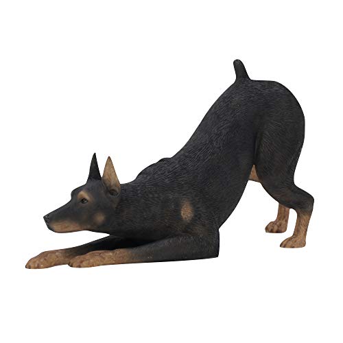 Comfy Hour Doggyland Collection, Miniature Dog Collectibles 7 Posing Dobermann Figurine, Realistic Lifelike Animal Statue Home Decoration, Black, Polyresin