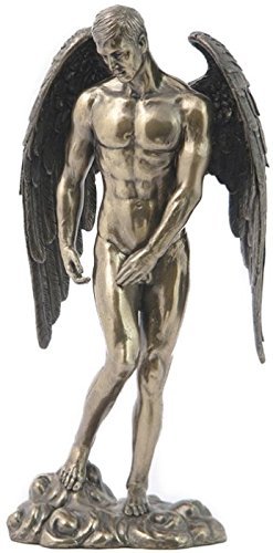 Unicorn Studio 11.25 Inch Standing Winged Nude Male Figurine, Cold Cast Bronze Tone
