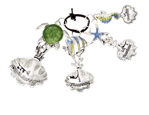 Ganz ER32713 4-Piece Set-Sea Creatures Measuring Spoon, One Size, silver