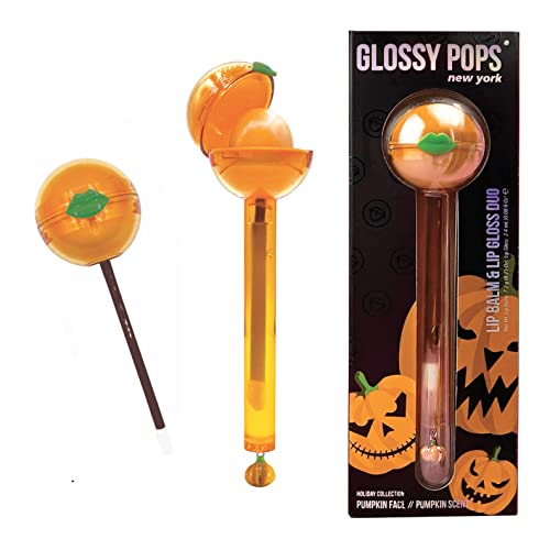 Glossy Pops | Clear lip balm & lip gloss duo 2-in-1 | Pumpkin Face