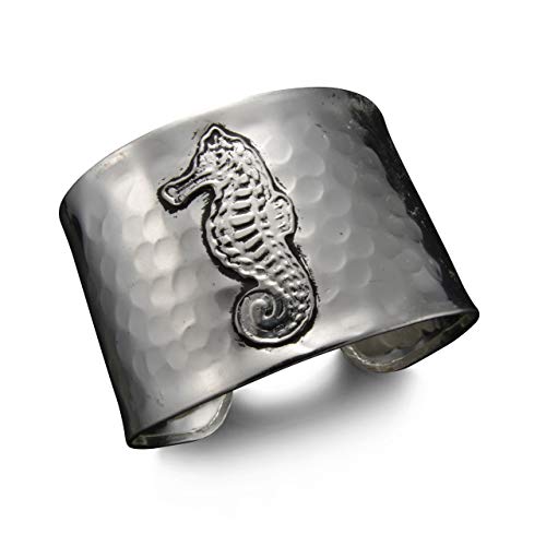 Anju Silver-Plated Sea Horse Wide Cuff Bracelet