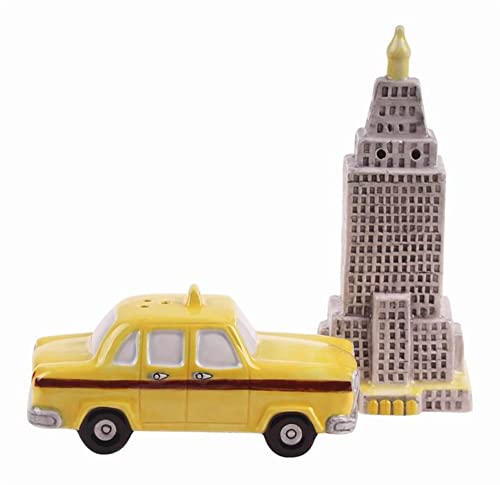 Blue Sky Clayworks Clayworks City Salt and Pepper Set, 4.50-inch Height, Set of 2